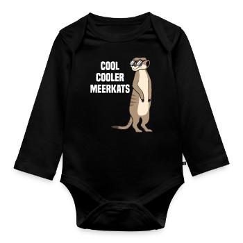 Suricate cool drôle de dicton cadeau - Body Bébé bio manches longues - noir - Devant