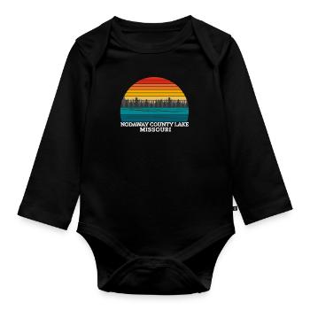 Comté de Nodaway Lac Missouri - Body Bébé bio manches longues - noir - Devant
