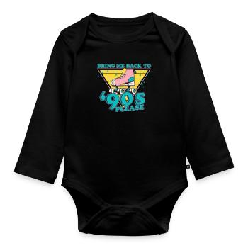 Retro Bring Me Back To The '90's Quad Skating for - Body Bébé bio manches longues - noir - Devant
