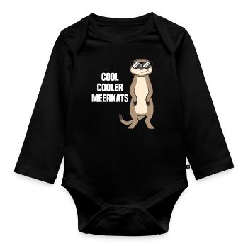 Suricate cool drôle de dicton cadeau - Body Bébé bio manches longues - noir - Devant