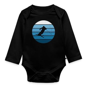 Ski Freestyle Freestyle Ski Slopestyle Ski Jumping - Baby Bio-Langarm-Body - Schwarz - Vorne