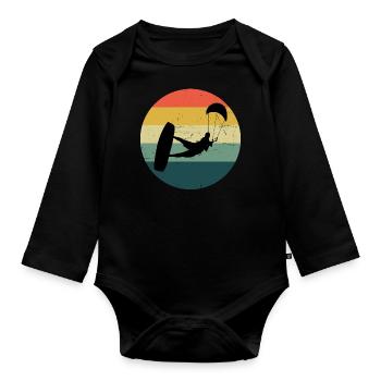 Kiten Kitesurfing Kitesurfen Kite Kitesurf - Body Bébé bio manches longues - noir - Devant