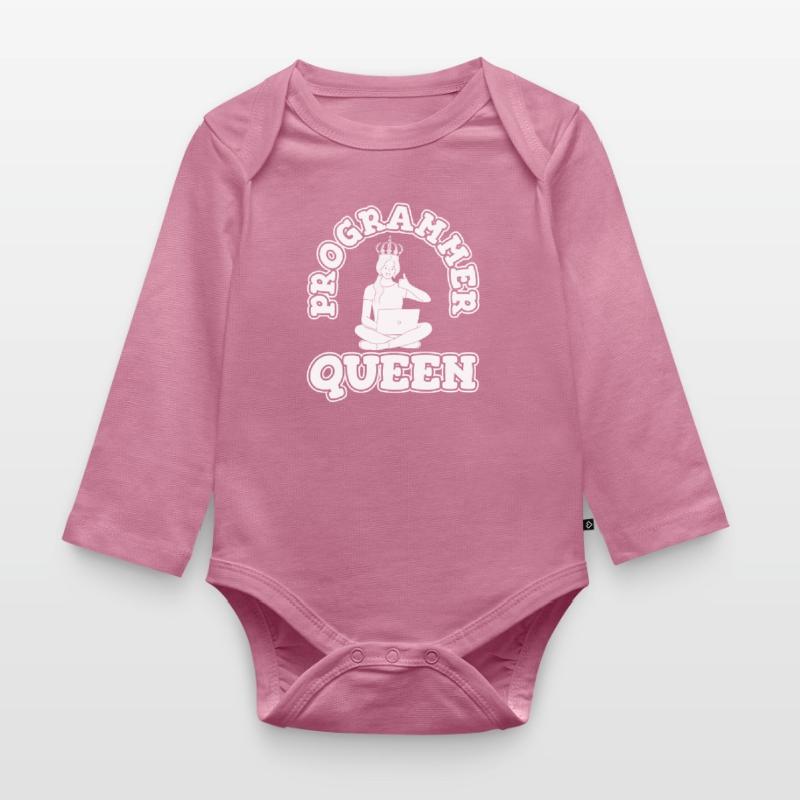 Developer Coder Programmer Queen Organic Longsleeve Baby Bodysuit