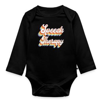Speech Therapist Therapy Assistant - Organic Longsleeve Baby Bodysuit - black - Front