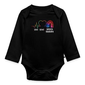 Speech Therapist Therapy Assistant - Organic Longsleeve Baby Bodysuit - black - Front