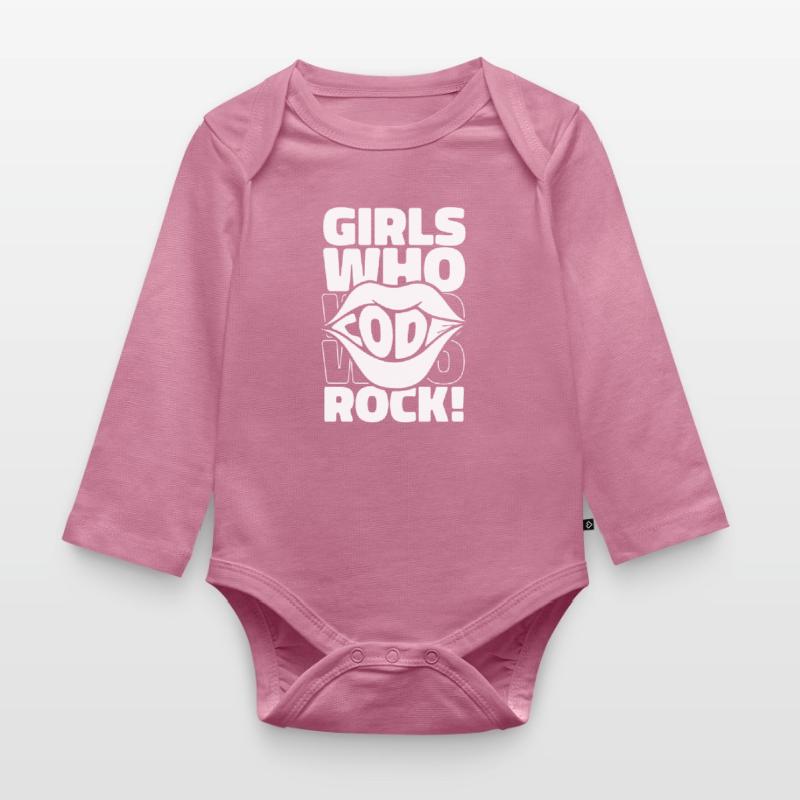 Developer Coder Programmer Girl Organic Longsleeve Baby Bodysuit
