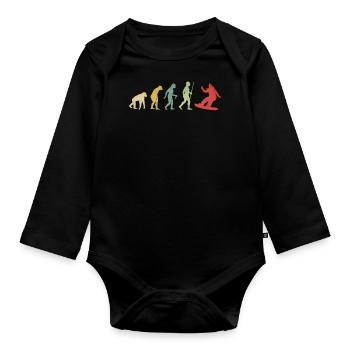 Evolución de la mujer de snowboard - Body Bébé bio manches longues - noir - Devant