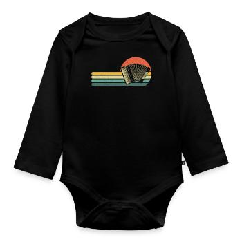 Accordion Styrian Harmonica Accordion - Organic Longsleeve Baby Bodysuit - black - Front