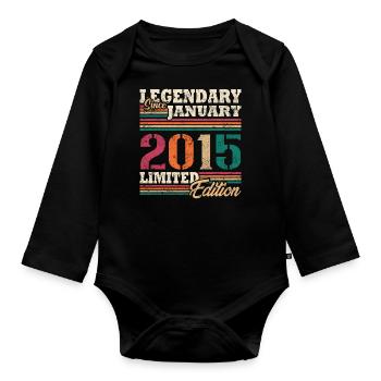 Légendaire Janvier 2015 édition limitée - Body Bébé bio manches longues - noir - Devant