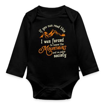 Bergwandern Outdoor Camper Wandern Naturliebhaber - Baby Bio-Langarm-Body - Schwarz - Vorne