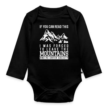 Bergwandern Outdoor Camper Wandern Naturliebhaber - Baby Bio-Langarm-Body - Schwarz - Vorne