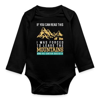 Bergwandern Outdoor Camper Wandern Naturliebhaber - Baby Bio-Langarm-Body - Schwarz - Vorne