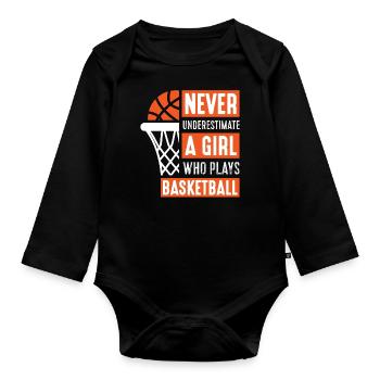 Basketball Girls Streetball - Organic Longsleeve Baby Bodysuit - black - Front