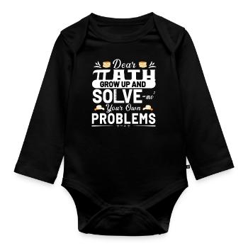 Math teacher Mathematical formula Geometry teacher - Organic Longsleeve Baby Bodysuit - black - Front