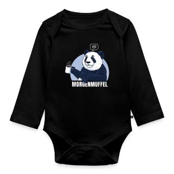 Morgenmuffel - Baby Bio-Langarm-Body - Schwarz - Vorne