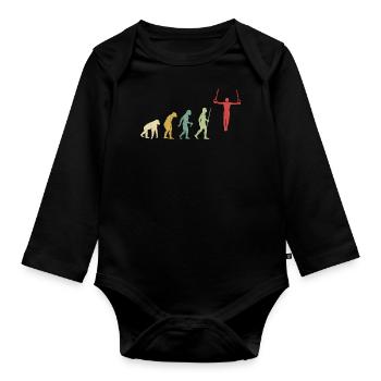 Gimnasta todavía anima a la evolución del atleta - Body Bébé bio manches longues - noir - Devant