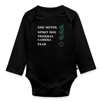 Ghost Hunter, compteur EMF, caméra thermique - Body Bébé bio manches longues - noir - Devant