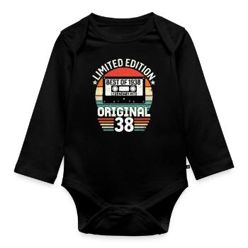 Limited edition of the best of the 1938 original - Organic Longsleeve Baby Bodysuit - black - Front