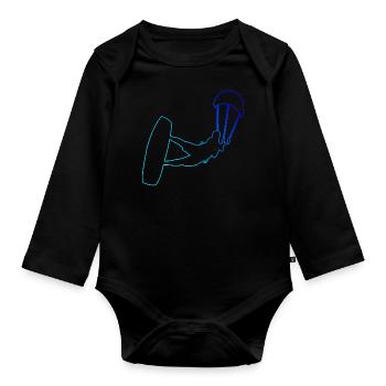 Kitesurfer Men Kitesurfing Kitesurfing - Organic Longsleeve Baby Bodysuit - black - Front