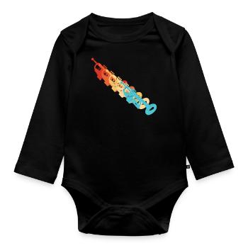Trumpet Trumpet Player Trumpet Ladies Trumpeter - Organic Longsleeve Baby Bodysuit - black - Front