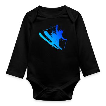 Ski acrobatique femmes Ski acrobatique hommes Tremplin de saut à ski - Body Bébé bio manches longues - noir - Devant