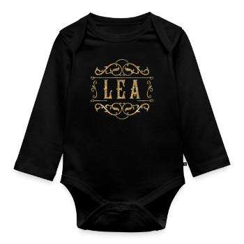 Lea gold - Baby Bio-Langarm-Body - Schwarz - Vorne