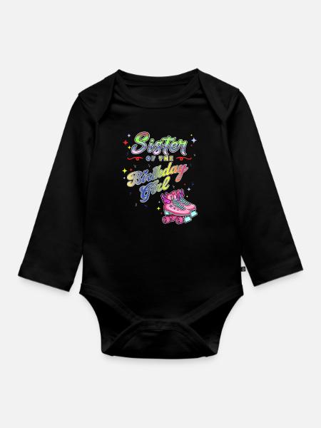 Inline Skater - Baby Bio-Langarm-Body - Schwarz