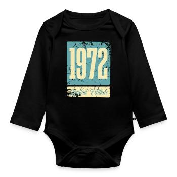 1972 Anniversaire de naissance Année de naissance - Body Bébé bio manches longues - noir - Devant