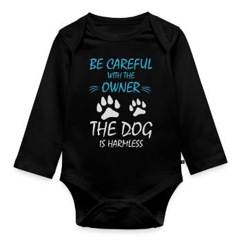 Dog Hund - Baby Bio-Langarm-Body - Schwarz - Vorne