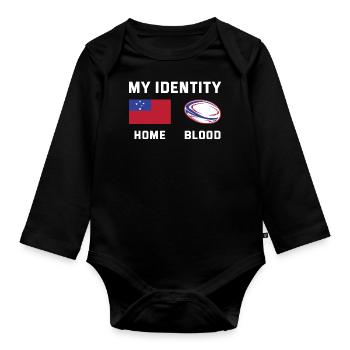 My Identity Samoa Rugby - Baby Bio-Langarm-Body - Schwarz - Vorne