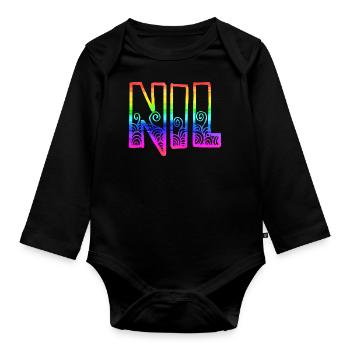 nil rs regenbogen - Baby Bio-Langarm-Body - Schwarz - Vorne