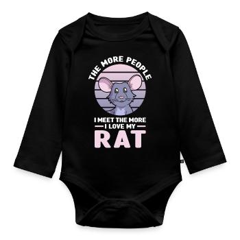 Rat - Organic Longsleeve Baby Bodysuit - black - Front