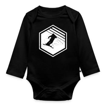 Ski Jumping Herren Freestyle Ski Slopestyle - Baby Bio-Langarm-Body - Schwarz - Vorne