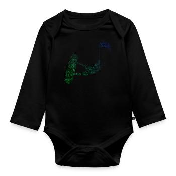 Kiting Kitesurfer Men Kite Women Kitesurfing - Organic Longsleeve Baby Bodysuit - black - Front
