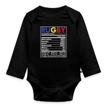 Nutrition Romania Rugby - Organic Longsleeve Baby Bodysuit - black - Front