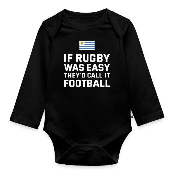 Ils appelleraient ça Football Uruguay Rugby - Body Bébé bio manches longues - noir - Devant