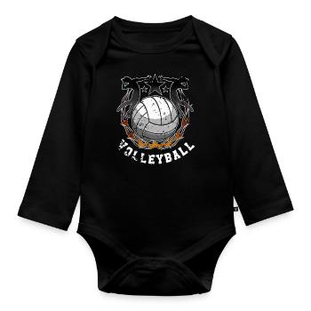 Volley-ball - Body Bébé bio manches longues - noir - Devant
