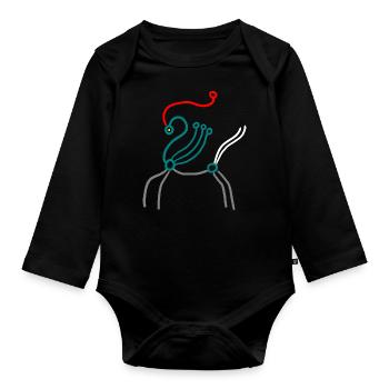 horse avatar - Organic Longsleeve Baby Bodysuit - black - Front