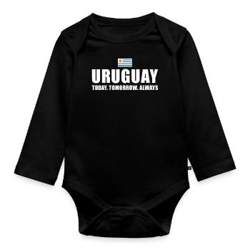 Uruguay Today Tomorrow Always Uruguay Rugby - Organic Longsleeve Baby Bodysuit - black - Front
