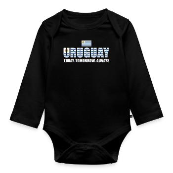 Uruguay Today Tomorrow Always Uruguay Rugby - Organic Longsleeve Baby Bodysuit - black - Front
