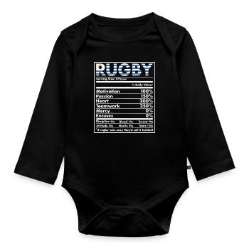 Nutrition Uruguay Rugby - Organic Longsleeve Baby Bodysuit - black - Front