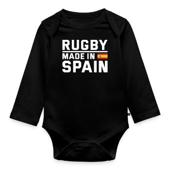 Rugby Made From Spain Rugby - Organic Longsleeve Baby Bodysuit - black - Front