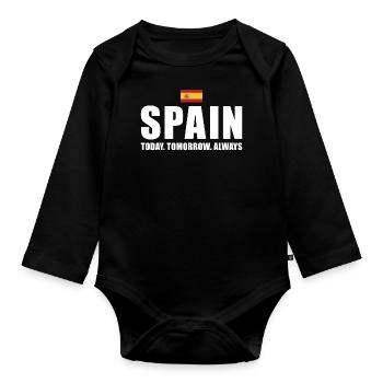 L’Espagne aujourd’hui Demain Toujours l’Espagne Rugby - Body Bébé bio manches longues - noir - Devant