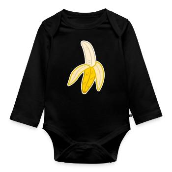 Banana Bananas - Organic Longsleeve Baby Bodysuit - black - Front