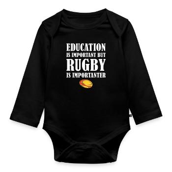 Mais le rugby est plus important Allemagne Rugby - Body Bébé bio manches longues - noir - Devant
