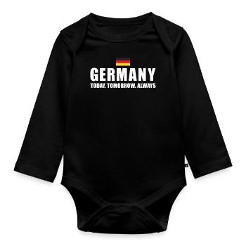 Germany Today Tomorrow Always Germany Rugby - Organic Longsleeve Baby Bodysuit - black - Front