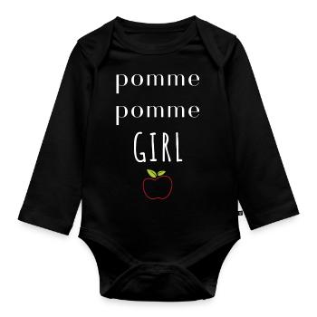 Pomme pomme girl - Body Bébé bio manches longues - noir - Devant