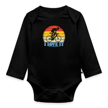 Bicycle Accessories Cyclist Motif - Organic Longsleeve Baby Bodysuit - black - Front