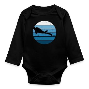 Plongeur Plongeur Plongeur Plongée sous-marine - Body Bébé bio manches longues - noir - Devant