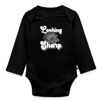 Looking Sharp Porcupine - Baby Bio-Langarm-Body - Schwarz - Vorne